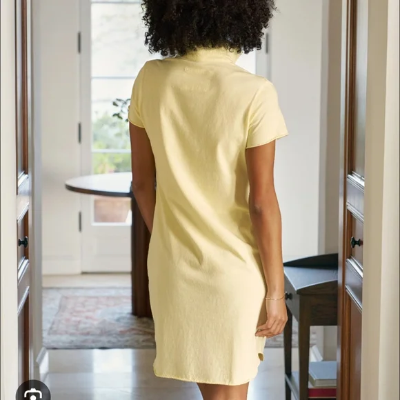 Frank & Eileen Lauren Butter Yellow Preppy Polo Shirt Dress. Size S - Picture 4 of 10